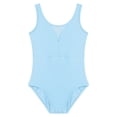 thumbnail image 3 of Zaldita Kids Girls Gymnastics Leotards Round Neck Sleevesess Leotard Activewear Training Dance Light Blue 140, 3 of 5