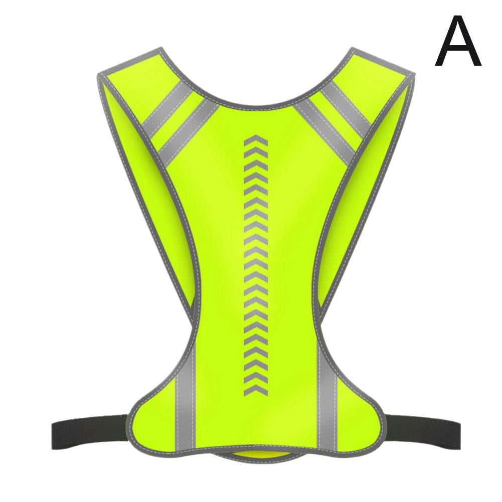 Reflective Running Safety Vest Adjustable High Visibility Vest for Night Running Cycling Walking Emergency Outdoor Use
