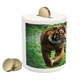 thumbnail image 2 of Tiger Piggy Bank, Siberian Large Feline at Zoo Wildlife at Captivity Unnatural Habitat Agressive Animal, Ceramic Coin Bank Money Box for Cash Saving, 3.6" X 3.2", Multicolor, by Ambesonne, 2 of 4