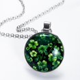 thumbnail image 2 of Saint Patrick's Day Elegant Circular Glass Pendant Necklace, 2 of 5