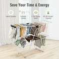 thumbnail image 6 of Gymax 2-Level Clothes Drying Rack Foldable Airer w/ Height-Adjustable Gullwing, 6 of 10