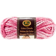 Lion Brand Super Bulky Acrylic Wool Blend Pink and White Yarn, 87 yd