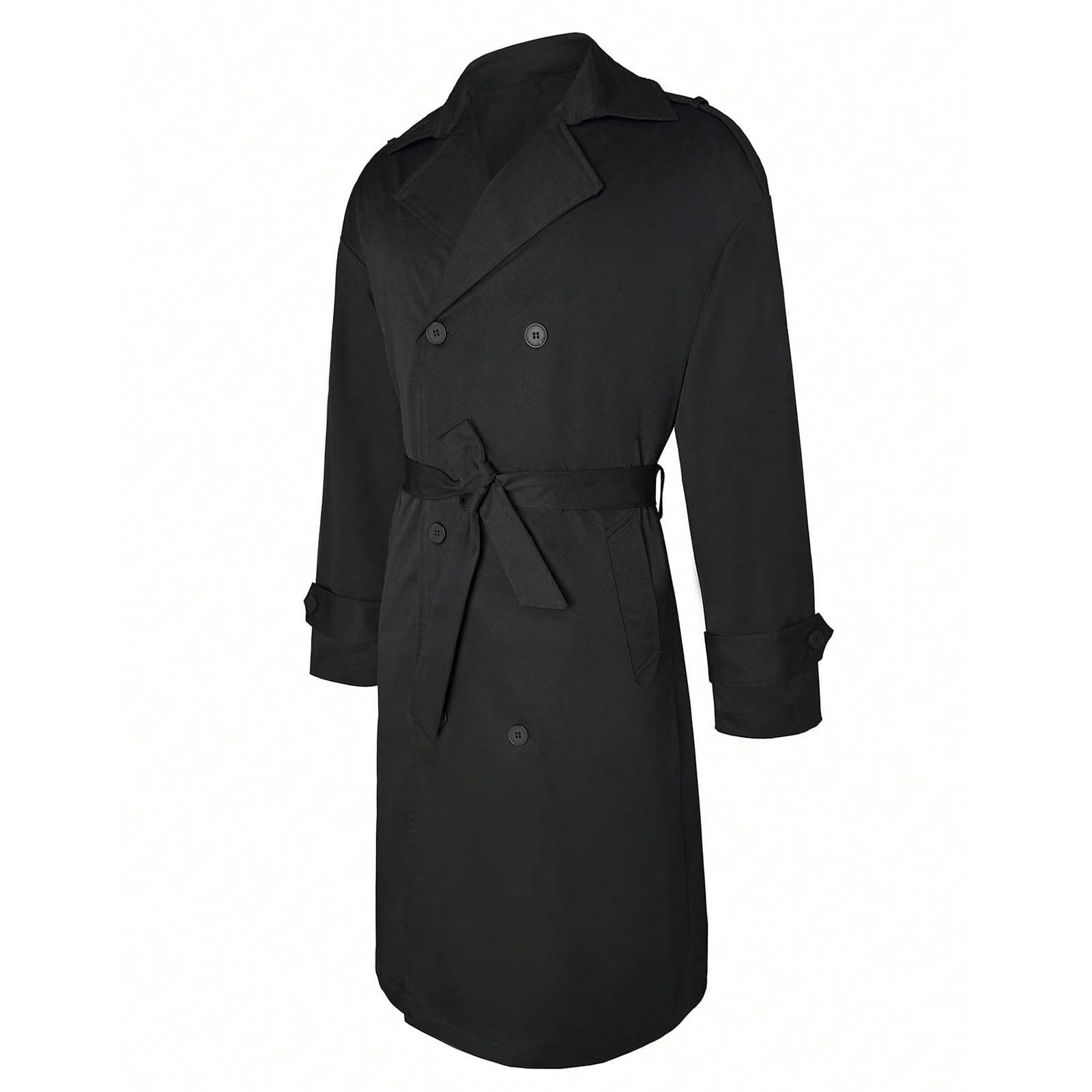 Levmjia Men's Double-Breasted Trench Coat Nylon Spandex Jacket