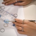 thumbnail image 6 of JeenMata 3.5 Carat Round Cut March Birthstone - Multicolor Eternity Wedding Ring - Aquamarine & Cubic Zirconia Birthstone Rings for Women in 18K White Gold Plating, Gift for Her, 6 of 11