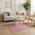 thumbnail image 3 of ODIKA 4'x6' Pink Agate Gemstone Inspired Design Washable Area Rug Abstract Botanical and Wave Patterns for Home Office, Under Desk, Non-Slip Chair-Friendly, Flatwoven, 3 of 7