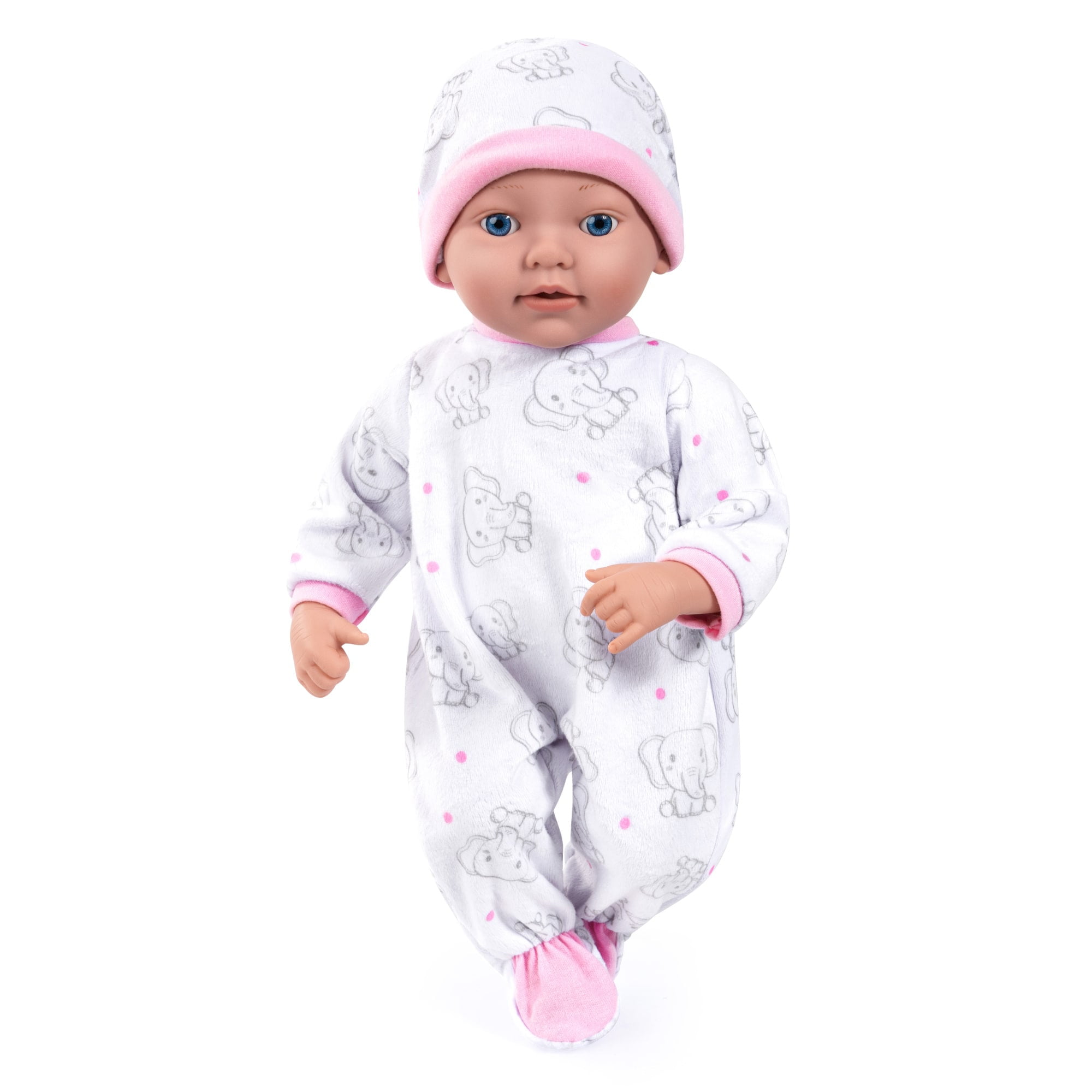 Reborn 15" Baby Doll Set in White Pink Elephant