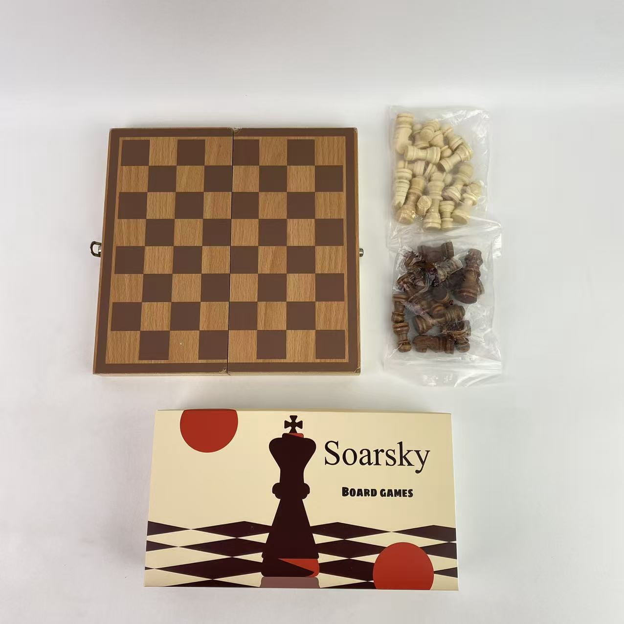 Soarsky Board games,Upgraded Magnetic Chess Set, 15" Tournament Staunton Wooden Chess Board Game Set with Magnets