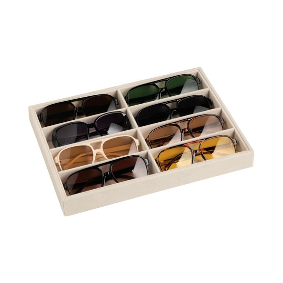 Sunglass Organizer,Velvet Glasses Organizer,8-Slot Sunglasses Tray for Drawer,Men's/Women's Sunglasses Box,Sunglass Holder,13.3 x 9.6 x 1.5 Inches,Eyeglass/Eyewear Display Tray(Black)