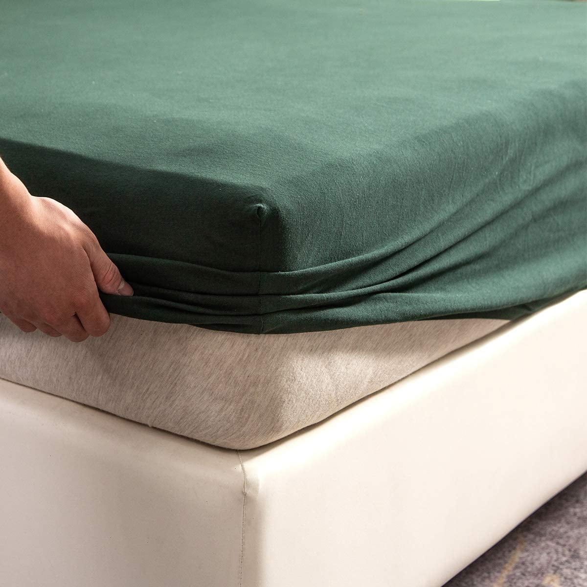 PURE ERA Jersey Knit Cotton Fitted Bottom Sheet ONLY(With No Flat Sheet