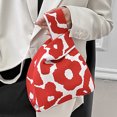 thumbnail image 4 of Bolsos de mano para mujer, diseño de flores, bolso de muñeca tejido, gran capacidad, suave para el trabajo (rojo) Ndcxsfigh Para Estrenar, 4 of 8