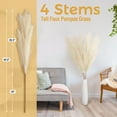 thumbnail image 4 of Garvee 4 pcs Extra Large Faux Pampas Grass Decor, 44 Inch Large Tall Fluffy Artificial Pampas Grass for Wedding Boho Home Decor, Beige, 4 of 8