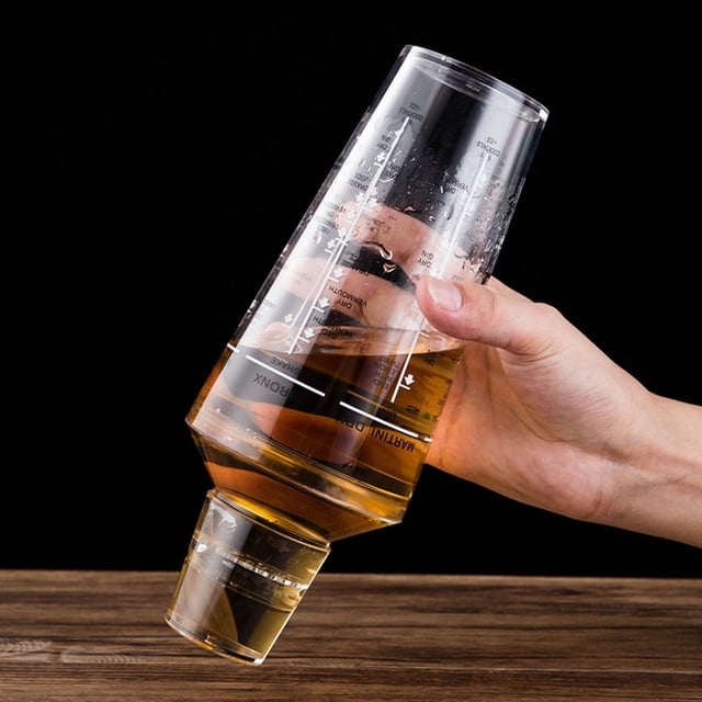 Shaker de Camarero de PlásTico de PC Transparente, Con un Mezclador de Bebidas A Escala, Para Bar Home