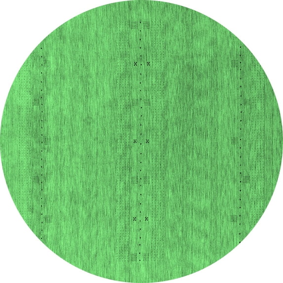 Ahgly Company Indoor Round Abstract Emerald Green Contemporary Area Rugs, 6' Round