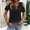 Black1, variant on Women's Dressy Casual Short Sleeve T Shirts Metal Ring Cutout Neck Loose Fit Solid Color Knit Summer Tops Versatile Comfy Tee Shirts For Work Office Daily Going Out Green 2XL