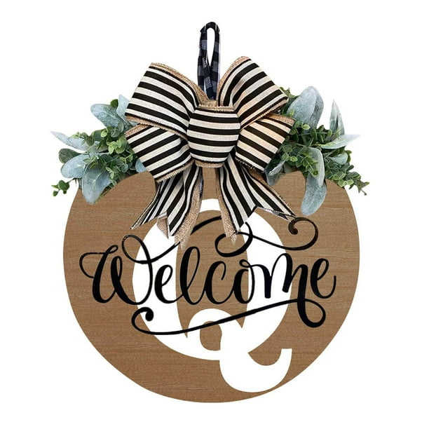 Corona personalizada de 30x30cm Apellido para la puerta principal durante todo el año | Placa decorativa personalizada para colgar | Signo de letra monograma | Decoración mural interior exterior
