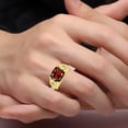 thumbnail image 2 of RYLOS Cushion Shape Checker Top 12MM Garnet Color Stone & Diamonds Set in 14K Yellow Gold Size 12, 2 of 6