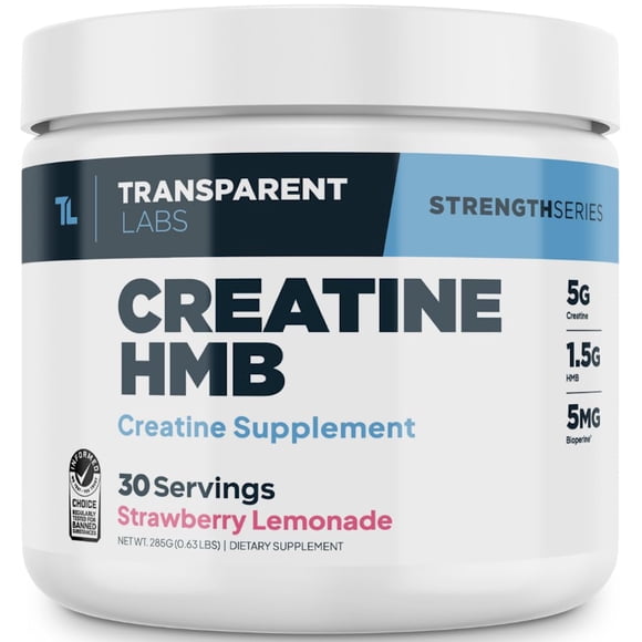 Suplemento de creatina HMB de Transparent Labs para 30 porciones