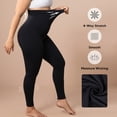 thumbnail image 5 of Athlemo Plus Size Women's Anti-cellulite Slim Premium High Waist Tummy Control Shapewear Leggings Black, 5 of 7