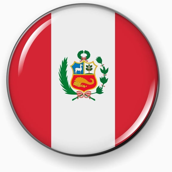Peru Flag Car Emblem Round Badge – Flexible
