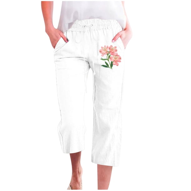 Pantalones de Mujer Casual, Impresión Elástica Suelta Pantalones de Pierna Ancha Recta con Bolsillo Hecho de Poliéster Suave para Toda la Temporada, Pantalones de Pierna Ancha de las Mujeres