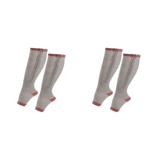 Maytalsory Breathable Zippered Compression Socks Performance With Maximum Comfort grey L/XL 2Set
