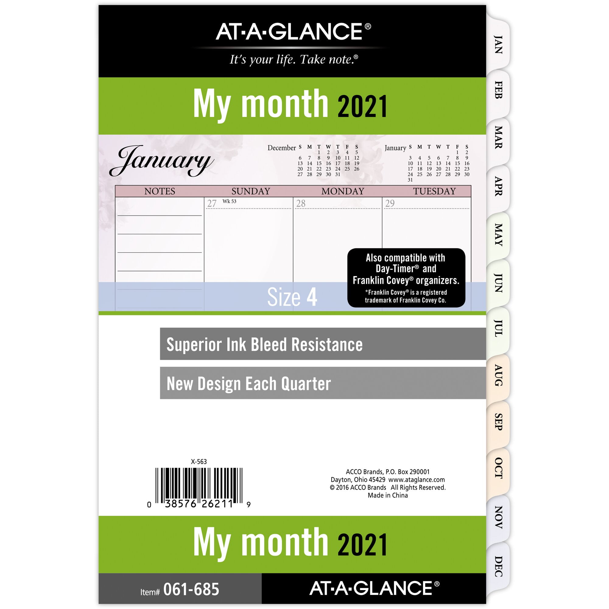 AtAGlance Day Runner Nature Monthly Planner Refill Size 4 Monthly