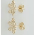 thumbnail image 2 of 14k Solid Yellow Gold Butterfly Mariposa Stud Earrings Women Push Back, 2 of 10