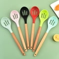thumbnail image 5 of Silicone colander home beech handle spoon kitchen cooking utensils, 5 of 5