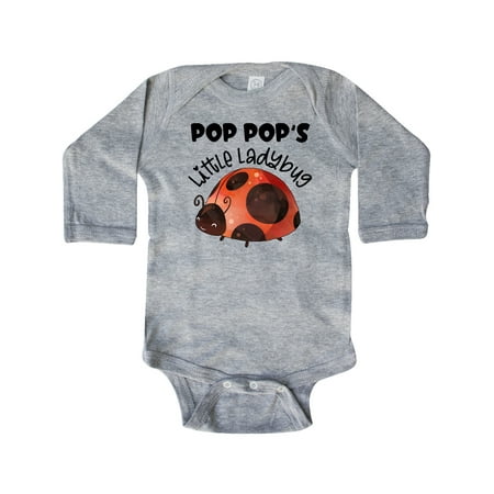 

Inktastic Pop Pop s Little Ladybug Gift Baby Boy or Baby Girl Long Sleeve Bodysuit