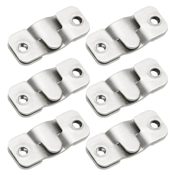 Uxcell Flush Mount Bracket 43x19mm, Interlocking Hang Buckle Stainless Steel Wall Mount Hanger Hook, Silver Tone 12 Pcs