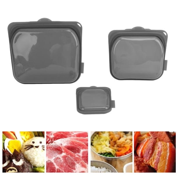 Bolsa De Almacenamiento De Alimentos De Silicona Reutilizable, 3 Unidades, Bolsa De Almacenamiento De Alimentos Transparente Multiuso, A Prueba De Fugas, Apto Para Lavavajillas,