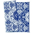thumbnail image 4 of Demi Bonn 9' x 12' Reversible Floral Outdoor Rug, Waterproof Plastic Straw Floor Mat, Portable RV Camping Carpet, Large Floor Mat for Backyard, Deck, Picnic, Beach, Blue, 4 of 11