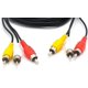 thumbnail image 2 of Cable compuesto de audio/video RCA de 10 pies para DVD/VCR/SAT, conectores amarillo/blanco/rojo, 3 machos a 3 machos, 2 of 3