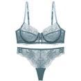 thumbnail image 3 of Conjunto de sujetador ultrafino con perspectiva de encaje europeo y americano, sujetador de mujer, ropa interior de encaje de talla grande, 3 of 3