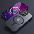 thumbnail image 1 of Luxury Magnetic For Magsafe Wireless Charging Phone Case For iPhone 14 13 12 11 Pro Max Plus Transparent Matte Shockproof Cover, 1 of 5