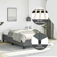 thumbnail image 4 of vidaXL Twin XL Bed Frame, Fabric Upholstered Platform Bed Frame, Dark Gray, No Mattress, 4 of 9