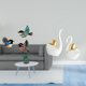 thumbnail image 2 of Juego de arte de pared de madera con pájaros y cisnes, figuras de pájaros voladores y cisnes, adornos de mesa para jardín, sala de estudio, estantería, 2 of 8