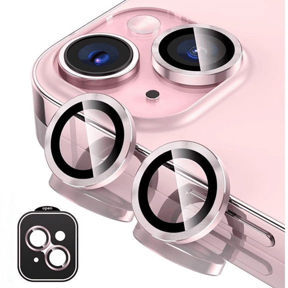 2 Pack - iPhone 15 / iPhone 15 Plus Camera Lens Protector, 9H Tempered Glass Camera Protector, HD Transparent, Metal Single Ring for iPhone 15 6.1-inch/iPhone 15 Plus 6.7-inch 2023