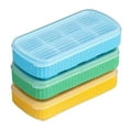 thumbnail image 2 of Ice Cube Trays For Freezer Silicone Ice Cube Trays With Lid For Fridge Small Ice Cube Ice Trays With For Or Flexible & Easy R/ Silicone Ice Trays Sky Blue, Yellow, Green 3 Pieces, 2 of 5