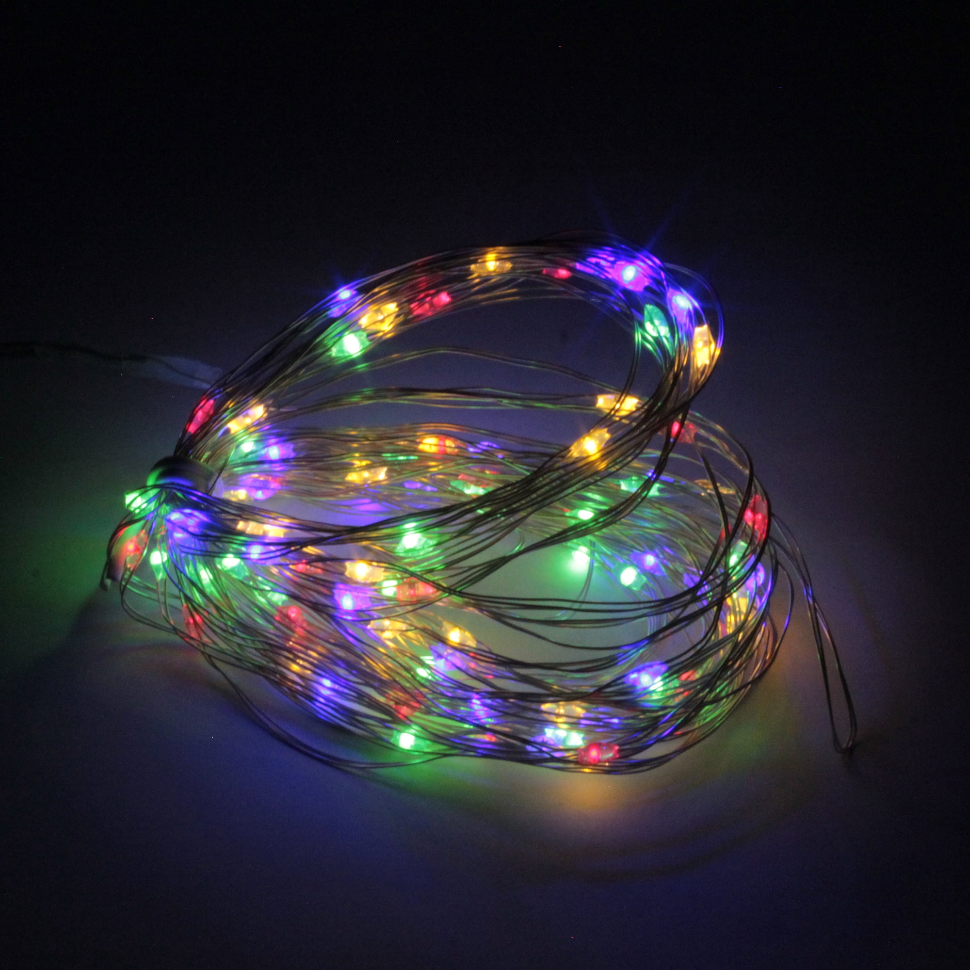Perfect Holiday 100 LED String Lights Indoor/Outdoor Battery Operated with 9 Option Remote - Multi Color for Bedroom Décor, Patio, Holidays