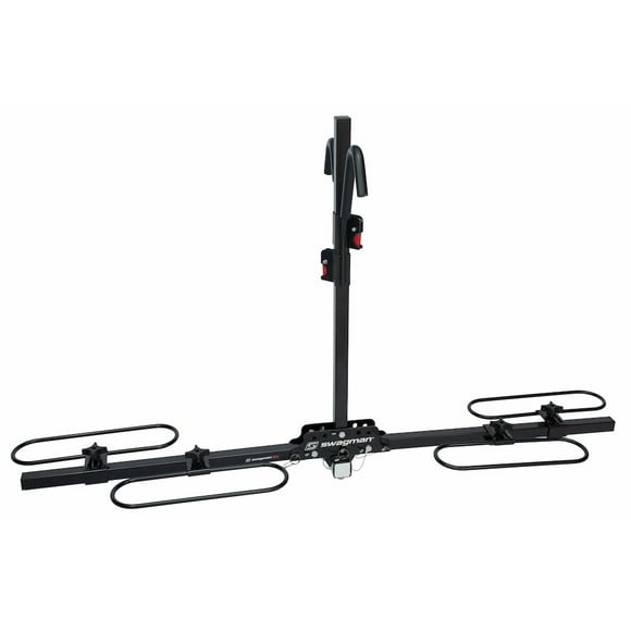 Swagman Bike Rack 64650 XC 2; 1-1/4 Inch And 2 Inch Receiver Hitch Mount; Holds 2 Bikes; Up To 70 Pound Weight Capacity; Bike Wheel Rests In Loop; Without Lock; Non-Foldable; Black