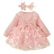 thumbnail image 1 of Odeerbi Niñas Rib Knit Mariposa Tul Vestido Primavera Otoño Manga Larga Gran Lazo Princesa Vestidos Encaje Bordado Malla Vestido, 1 of 9