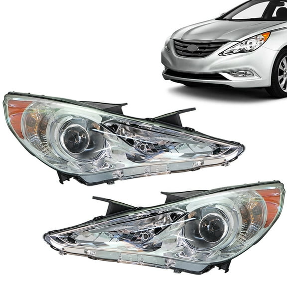 SEBLAFF For 2011 12-14 Sonata Pair Housing Amber Corner Projector Headlights HeadLamps