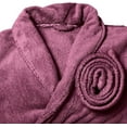 thumbnail image 5 of Mocassi Women’s Plush Fleece Spa Bathrobe, Shawl Collar and Pockets, Velvet Soft and Warm Long Robe - Large, Purple, 5 of 5