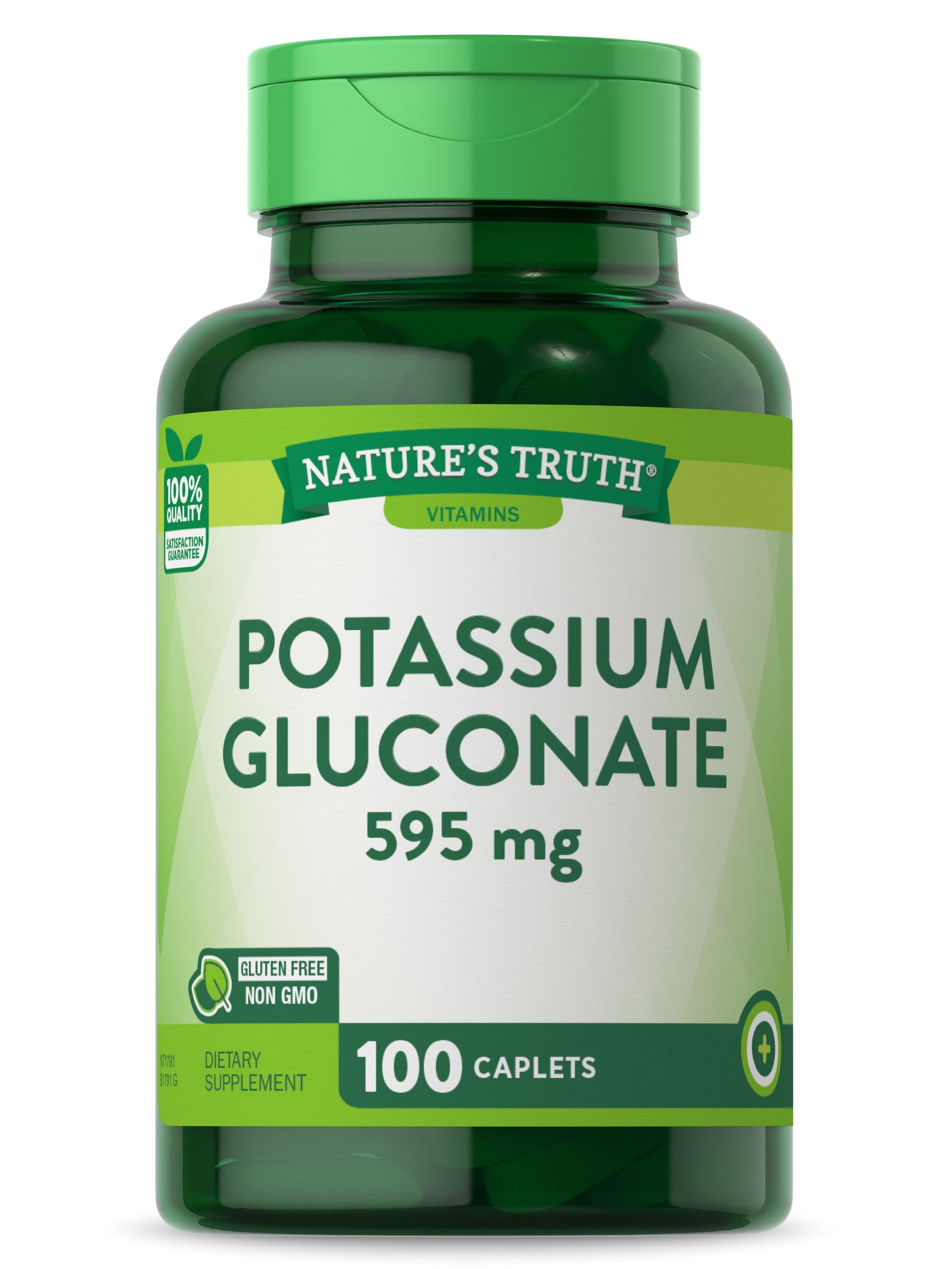 Potassium Gluconate 595mg 100 Capsules Vegetarian, NonGMO, Gluten Free Supplement by