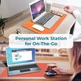 thumbnail image 6 of BLACK+DECKER Small Travel Desk Mat, Office Desk Pad, Computer Mat, Laptop Pad for Mobile Office, Computer Furniture Protector, Compact for Carry-On Bags, Ideal for Travel & Work (12"x 20"), Coral, 6 of 10