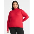 thumbnail image 2 of Time and Tru Women's Ribbed Turtleneck with Long Sleeves, Sizes XS-XXXL, 2 of 6