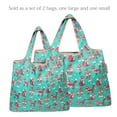 thumbnail image 3 of Wrapables Large & Small Foldable Tote Nylon Reusable Grocery Bags, Set of 2, Foxes, 3 of 5