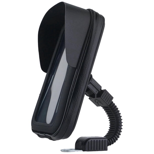 Rearview Phone Holder Motorbike Phone Bag with Sunvisor 360 Degree Rotating Mount Holder for Phone Up to 6.5inch