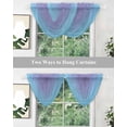 thumbnail image 5 of Waterfall Valances for Windows, Ombre Blue Purple Kitchen Sheer Valance Curtains, Colorful Painting Rod Pocket Elegant Swag Valances for Living Room Bedroom, 47.2"x38.5", 2 Panel, 5 of 8